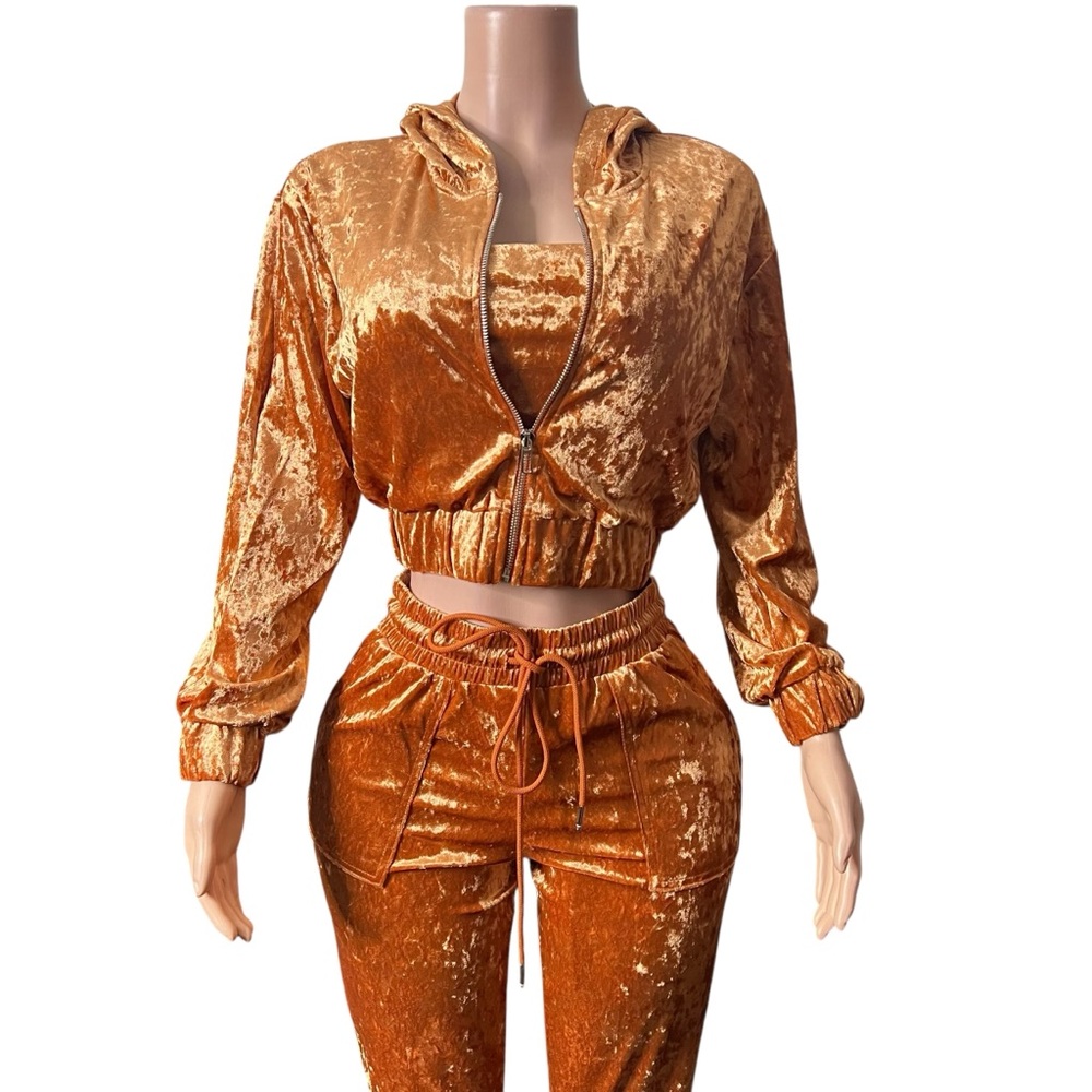 Velvet Gold Pantsuit - Picture 4 of 7